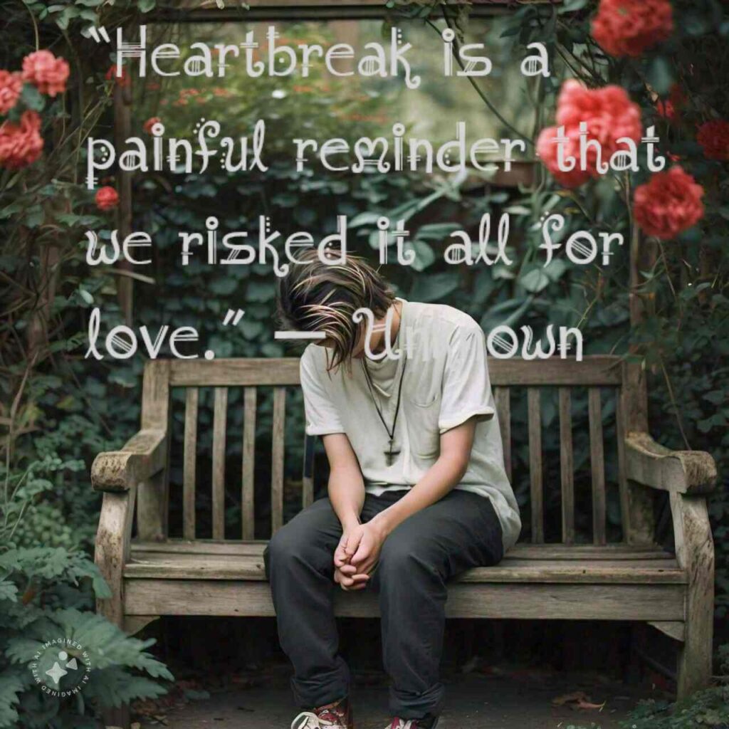 “Heartbreak is a painful reminder that we risked it all for love.” — Unknown