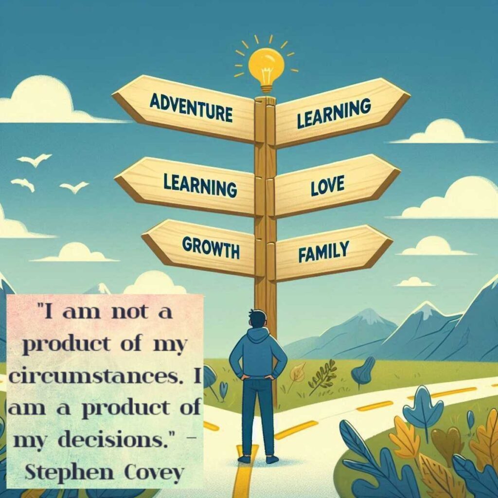 "I am not a product of my circumstances. I am a product of my decisions." - Stephen Covey