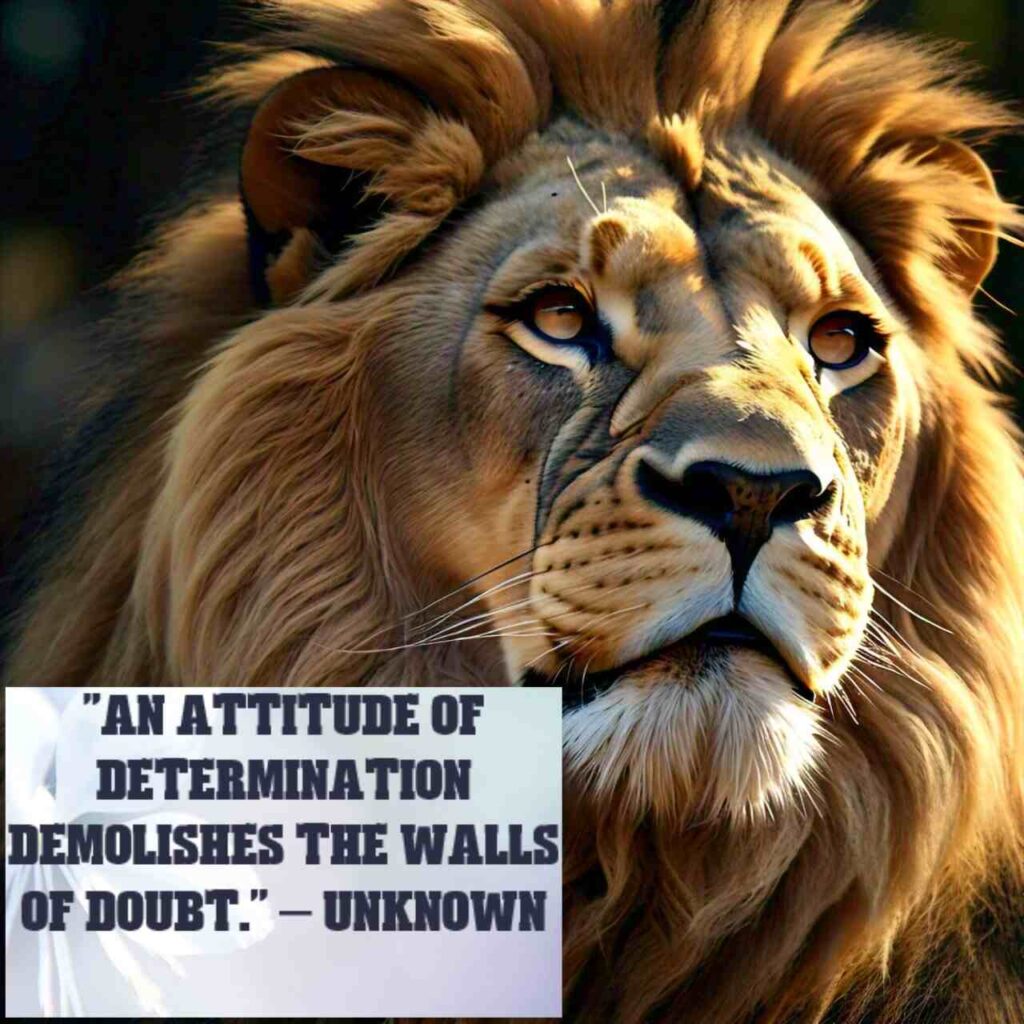 "An attitude of determination demolishes the walls of doubt." – Unknown