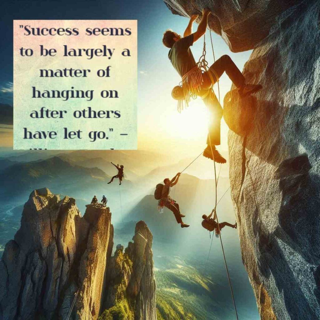 "Success seems to be largely a matter of hanging on after others have let go." – William Feather 