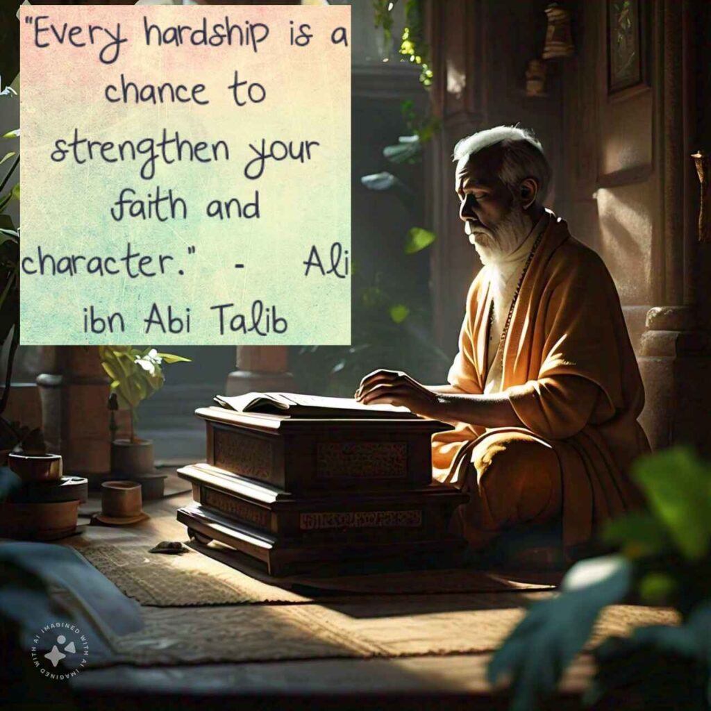 “Every hardship is a chance to strengthen your faith and character.” – Ali ibn Abi Talib
