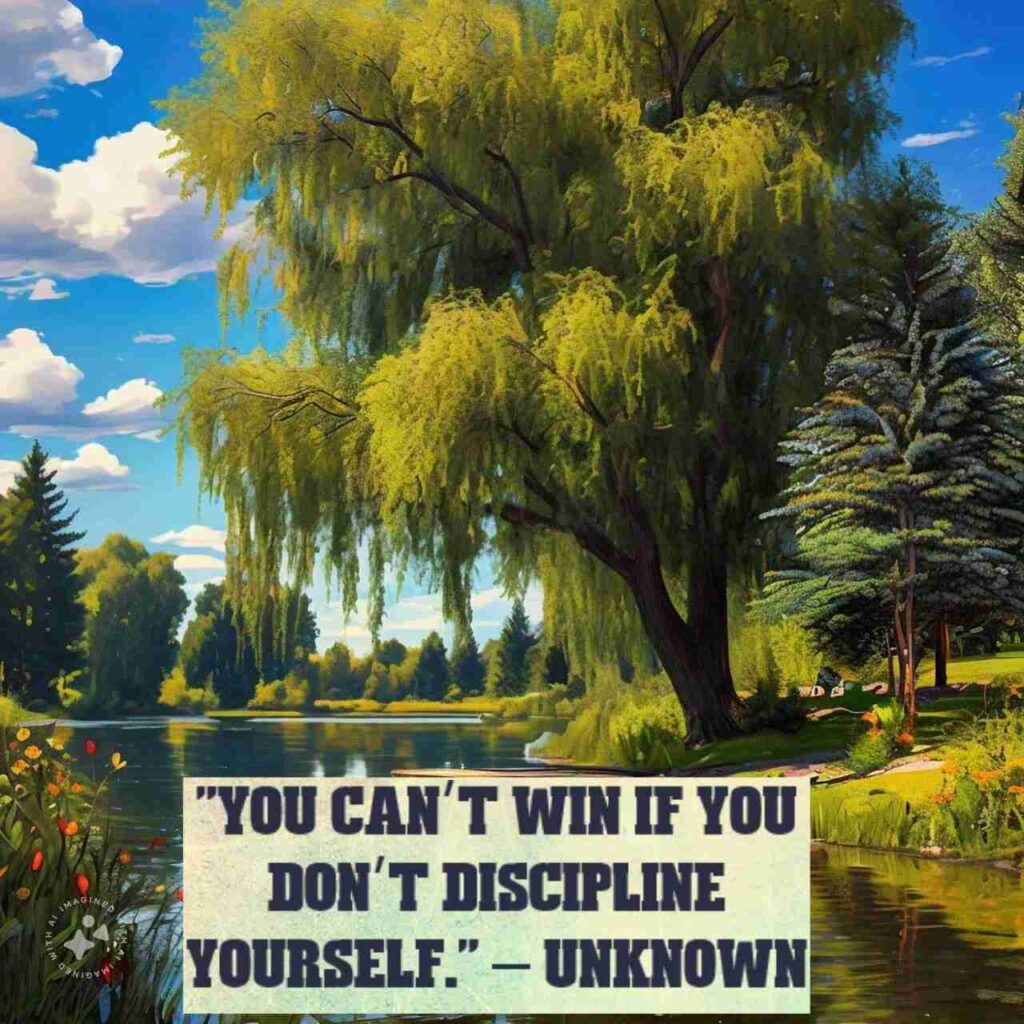 "You can’t win if you don’t discipline yourself." – Unknown
