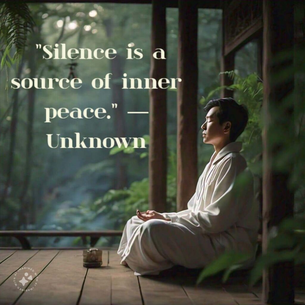 "Silence is a source of inner peace." — Unknown