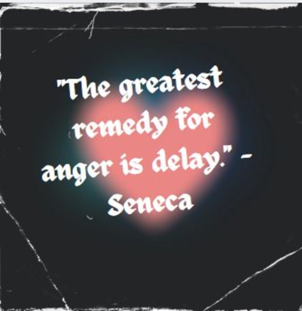 "The greatest remedy for anger is delay." - Seneca