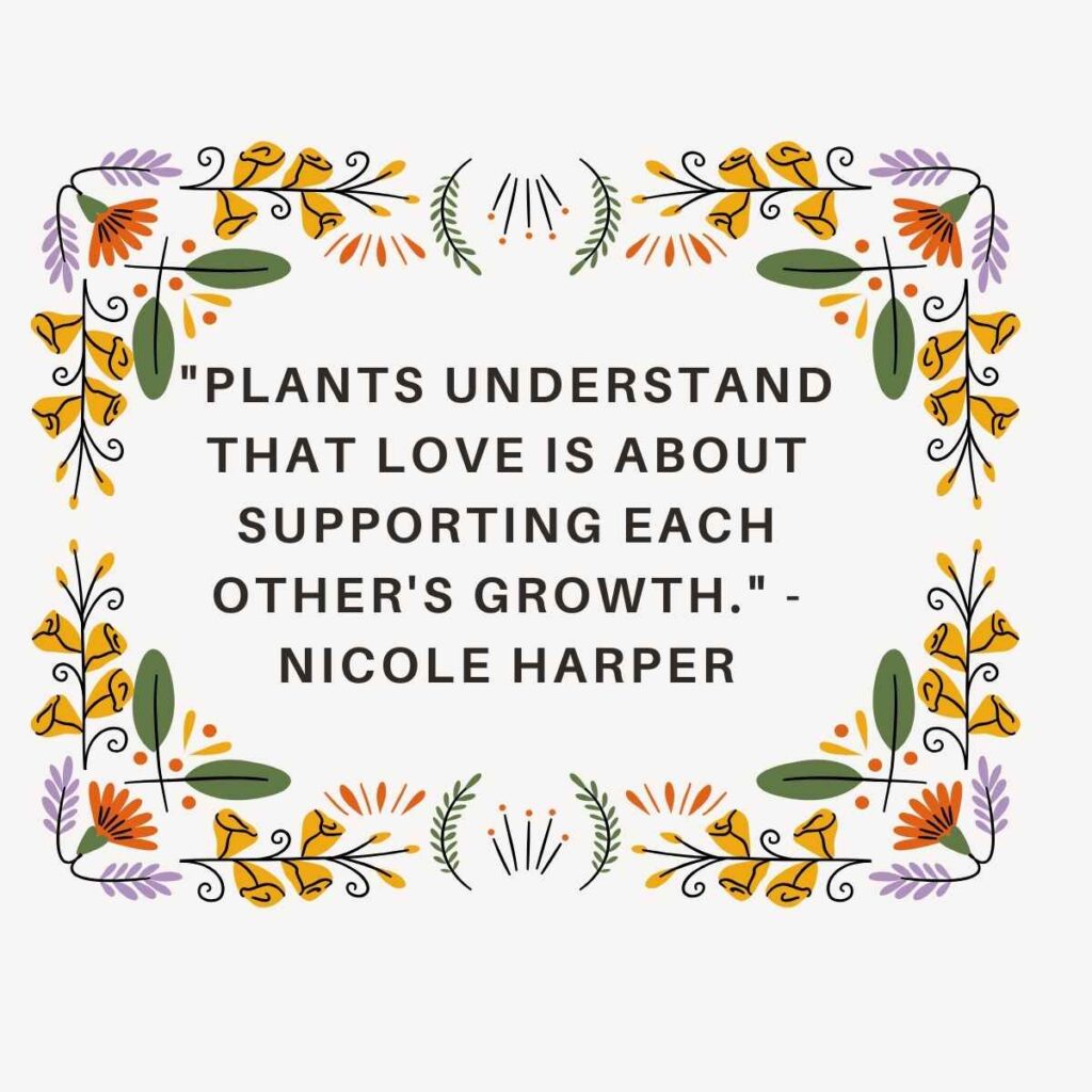 "Plants understand that love is about supporting each other's growth." - Nicole Harper