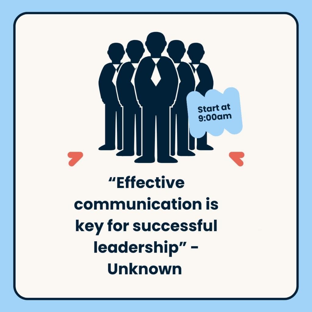 “Effective communication is key for successful leadership” - Unknown     