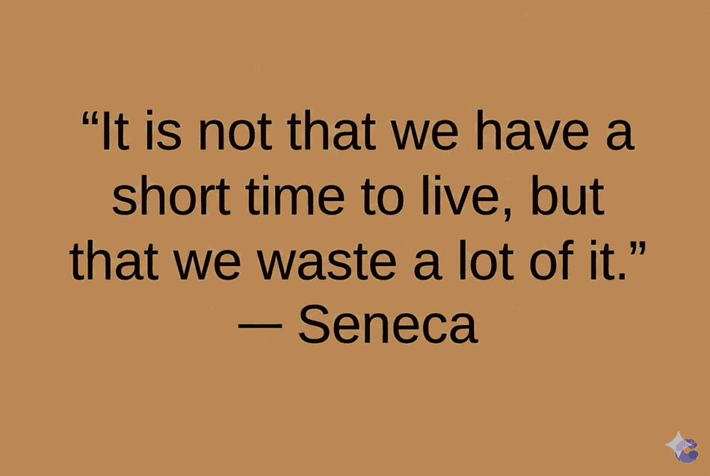 "It is not that we have a short time to live, but that we waste a lot of it." — Seneca